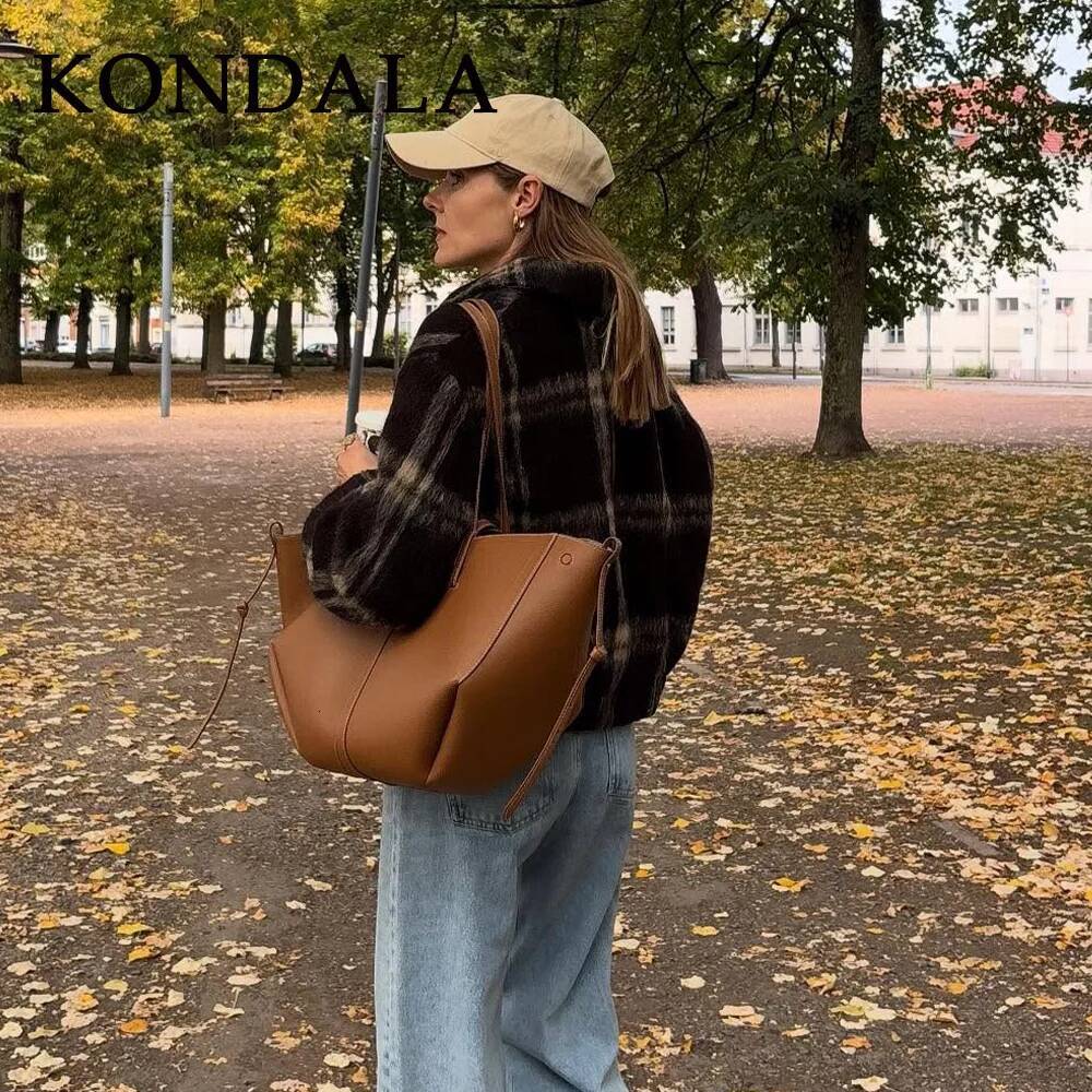 winter jacket women KONDALA Fall Winter Plaid Women Jackets Fashion Elegant Streetwear Turndown Collar Single Breasted Ladies Coats