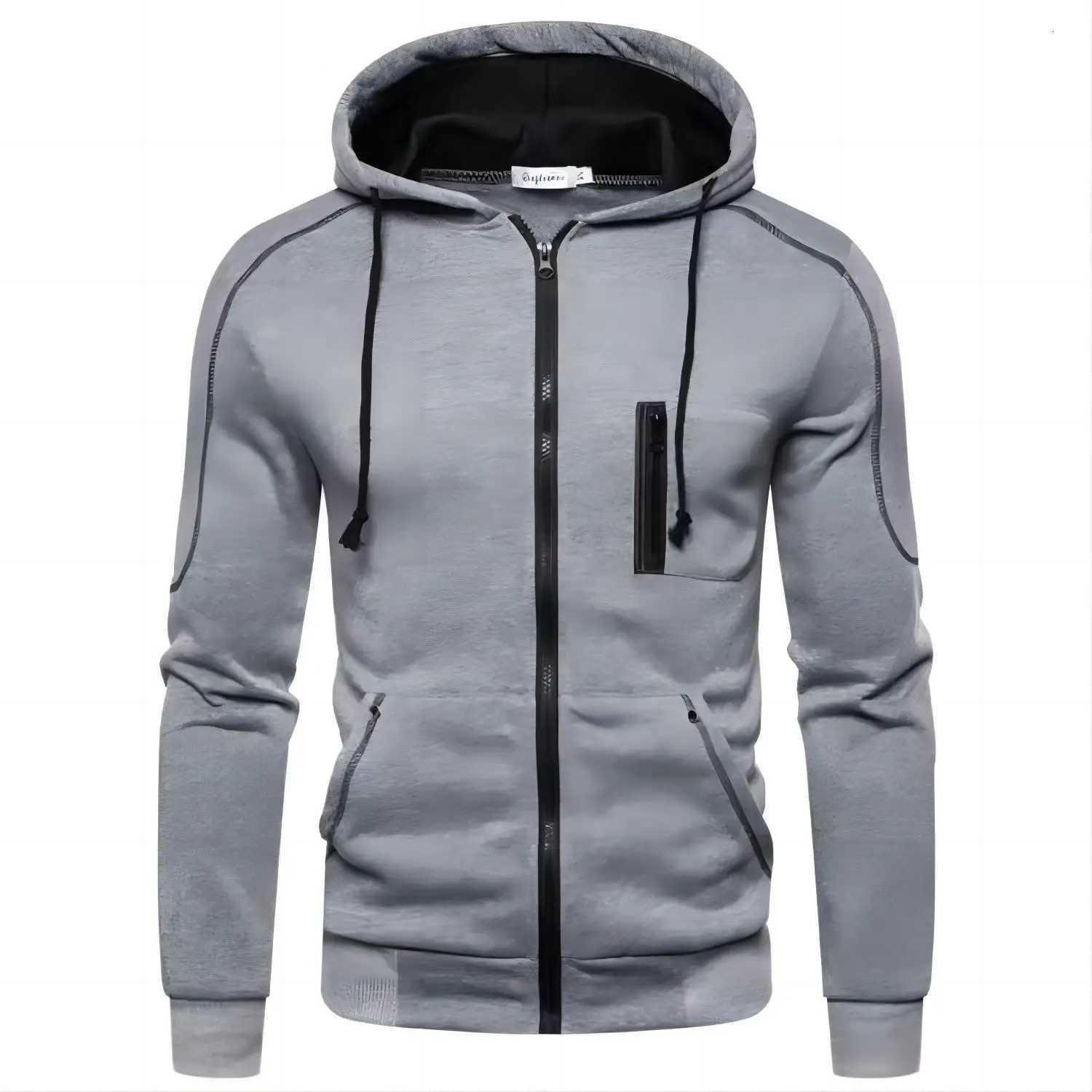 2024 New Mens Hoodie Jacket Streetwear Long Sleeve Sweatshirts Zipper Hooded Pullover Male Sportswear Men Clothing Streetwear W251027