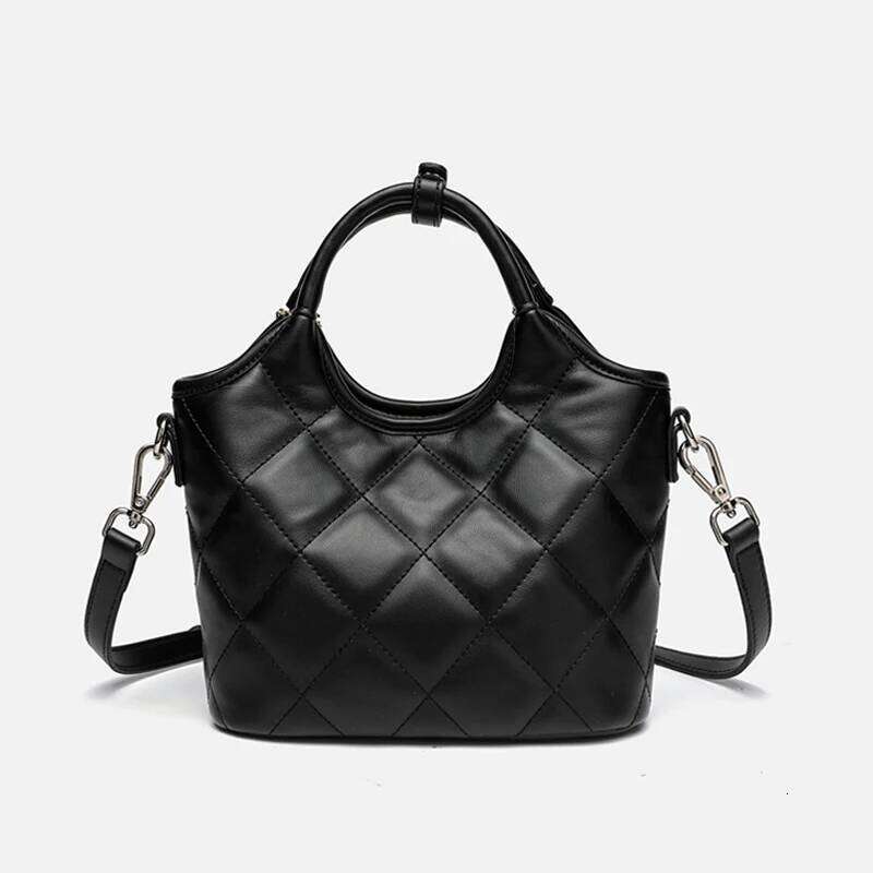 New Women's One-Shoulder Crossbody Basket Bucket Fashionable High-Quality Bag High-End Soft Leather Dia Handbag