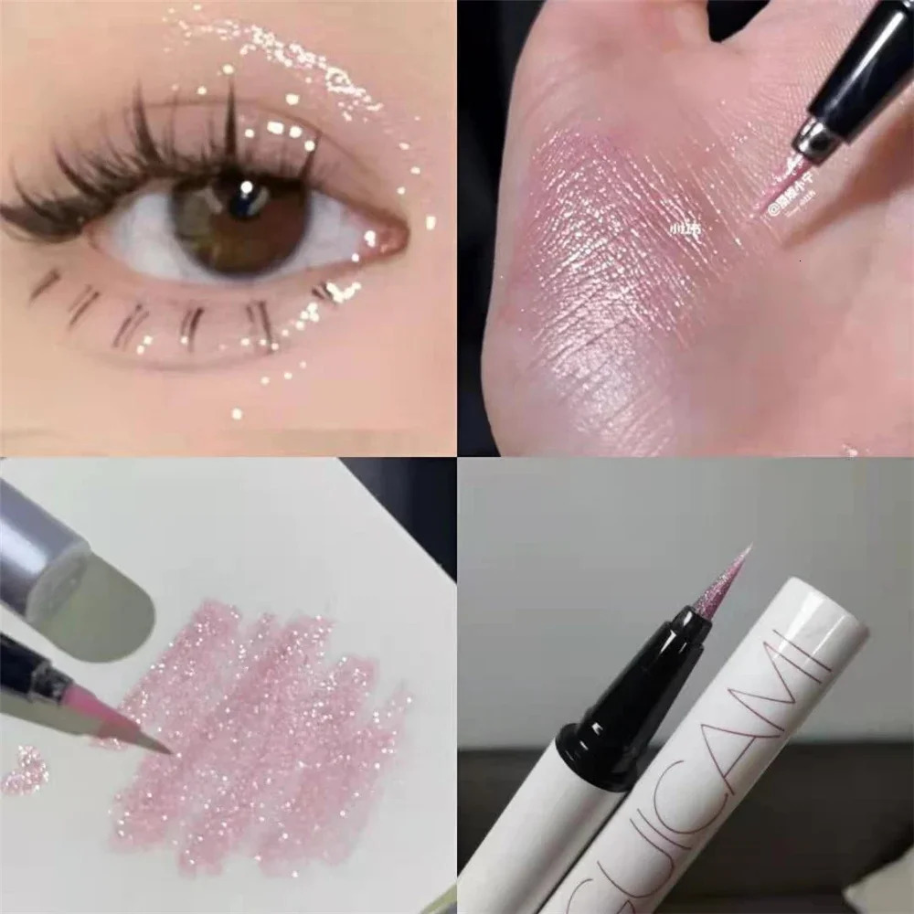 Pink Rose Glitter Eyeshadow Pencil Eyeliner Longlasting Highlighter Lying Silkworm Pen Cosmetic Makeup Waterproof Liquid Liner 251027