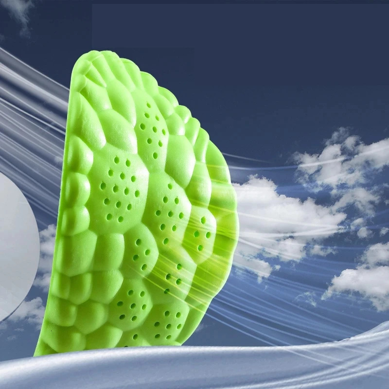 4D Latex Sport Insoles Soft High Elasticity Shoe Pads Ortic Breathable Deodorant Shock Absorption Cushion Arch Support Insole251020