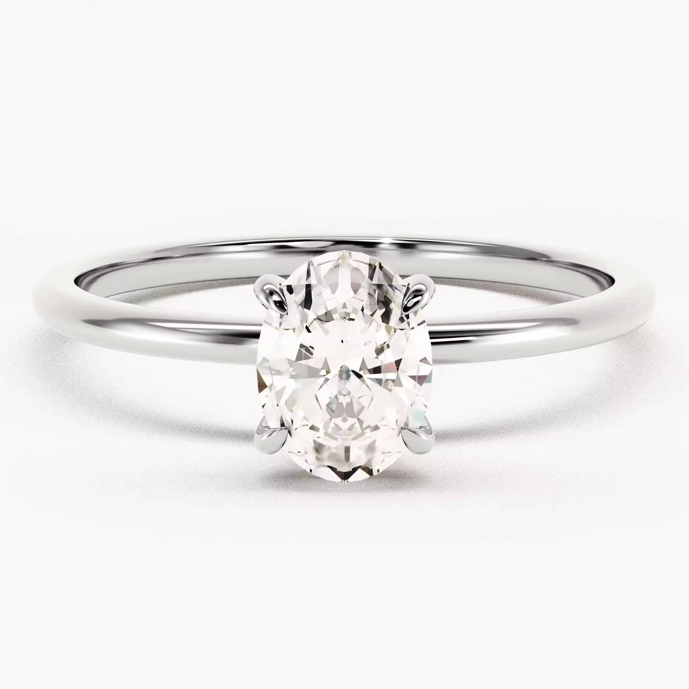 12 CT Oval Cut Diamond Engagement Ring 14k 18k Solid Gold Diamond Ring 4Prong Solitaire Diamond Ring