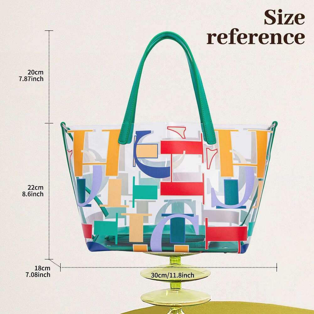 Large Capacity Commuter Business Office Shoulder Bag Classic Transparent Color New 2024 Women's Handbag