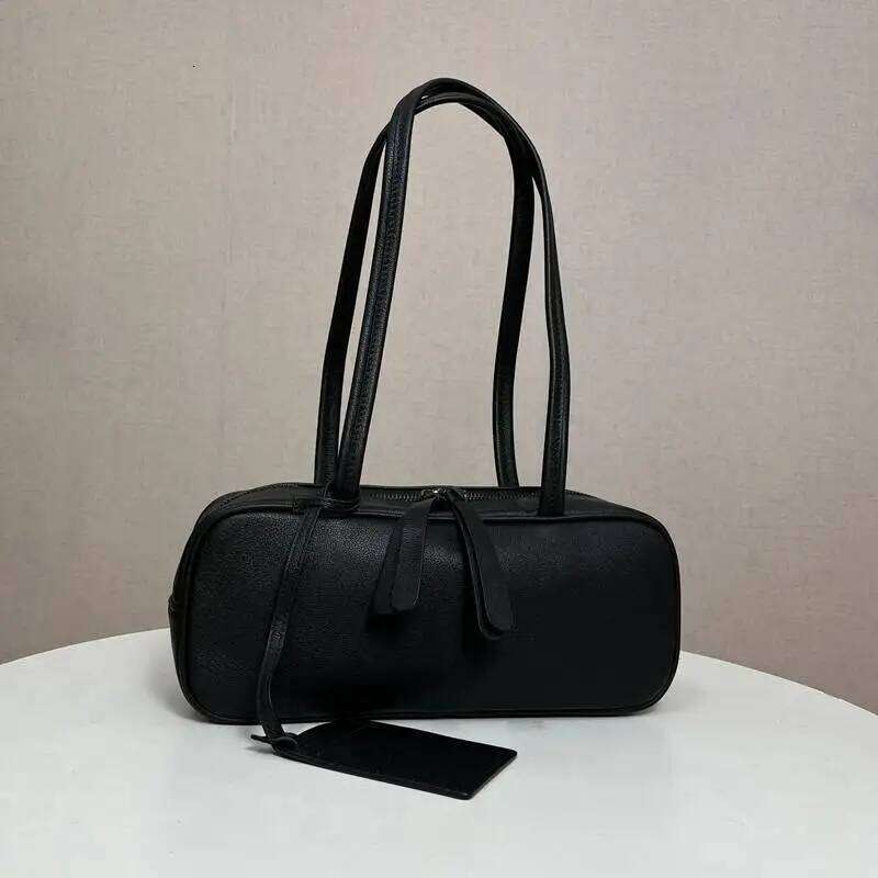 Women's Rectangular Luxurious Design Genuine Leather Pillow Bag Double Shoulder Strap Underarm Wallet Handbag