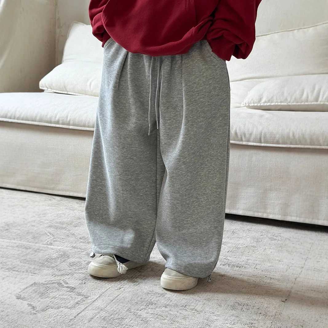 Boys Girls Spring Autumn Pants 2025 New Korean Fashion Sporty Solid Color Daily Trousers for 211Y KidsT251027