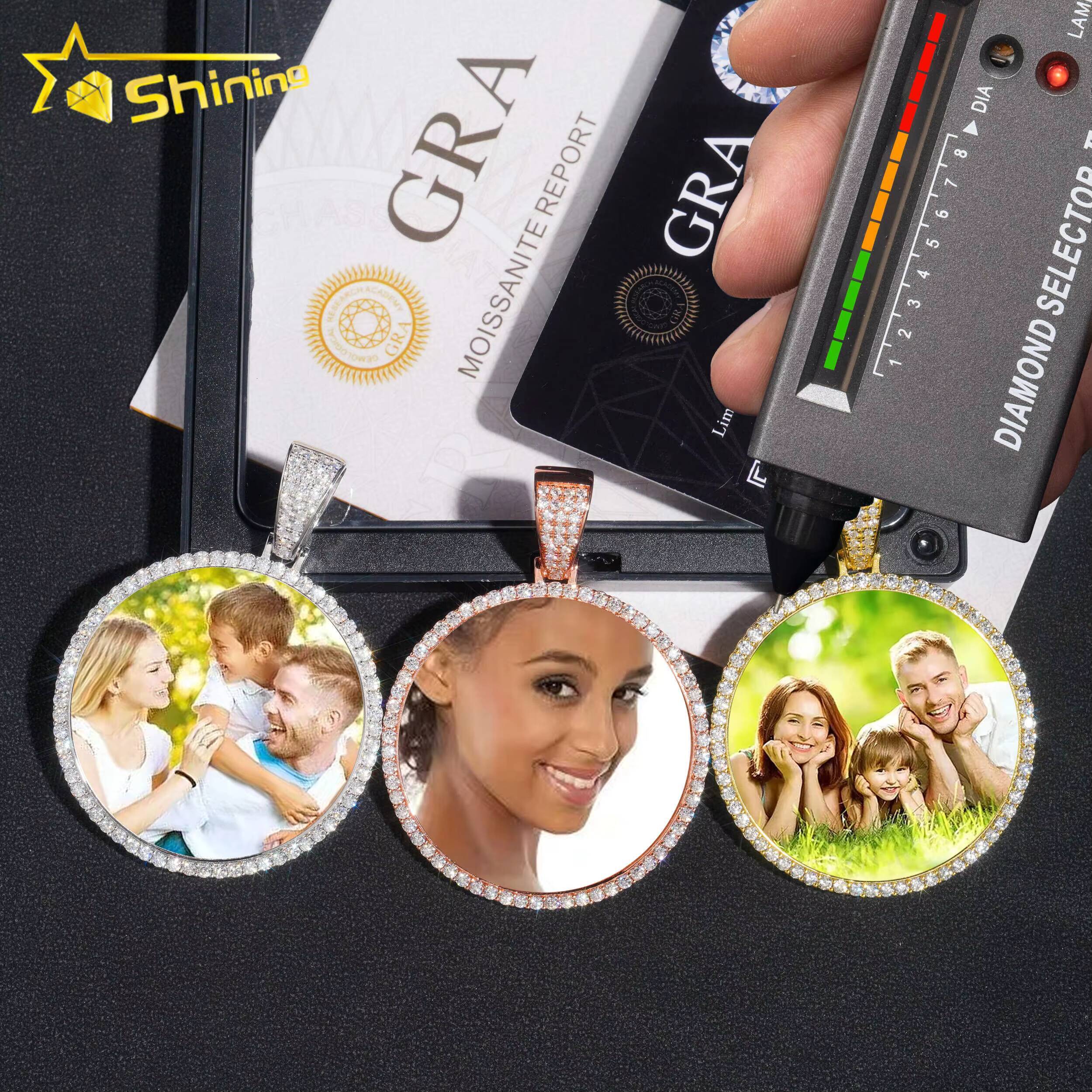 Customized Hip Hop Jewelry 925 Sterling Silver Vvs Moissanite Memory Pendants Men Women Popular Charm Pendant