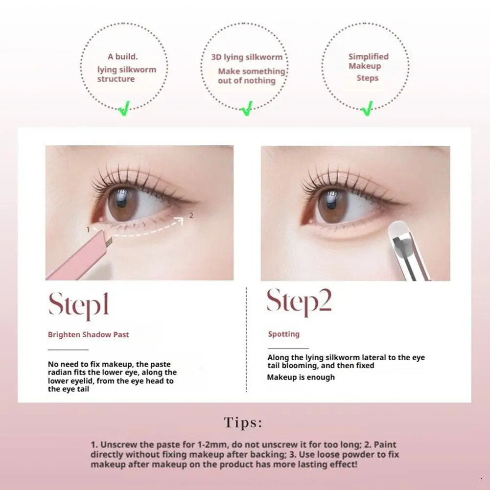 Dezone Double Ended Lying Silkworm Pen Mulitfuntional Brush Onestroke Shaping Natural Look Brightens Shadows Makeup Cosmetics 251027