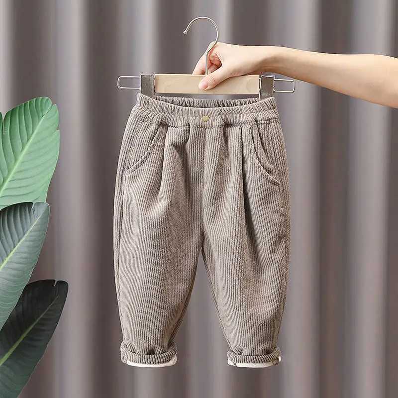 Kids Corduroy Thermal Pants Thickened Winter Sweatpants for Boys Girls Cozy ColdWeather BottomsT251027