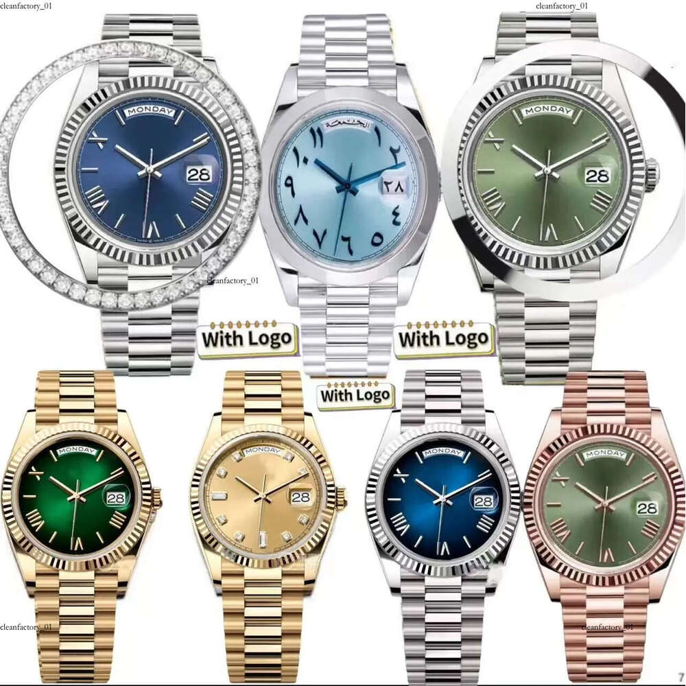 watches men 41mm arabic day-date automatic watch with dia mossanite bezel Rome dial design waterproof mechanical wristwatches Orologio di Lusso