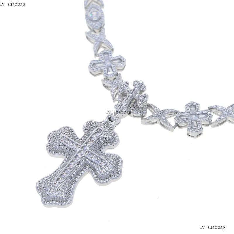 Hip Hop Pendant with Eye Cross Cuban Chain Necklace 5A Zircon Mens Jewelry aaa