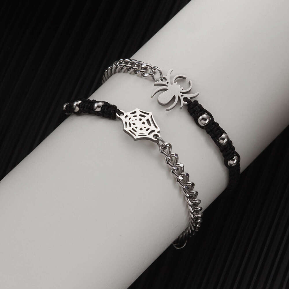 Spider and Web Handwoven Ins Niche High-end Simple Personality Couple Bracelet