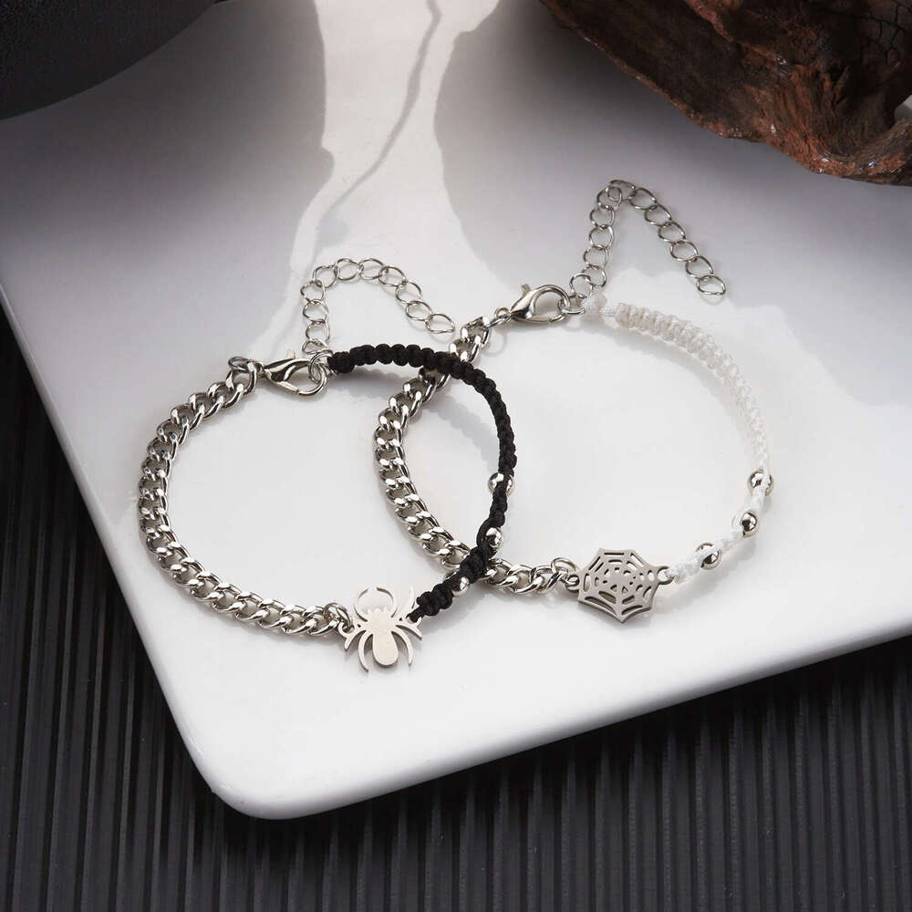 Spider and Web Handwoven Ins Niche High-end Simple Personality Couple Bracelet
