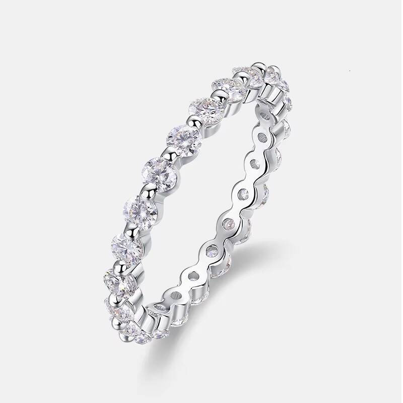 Simple and Elegant Ladies S925 Silver Moissanite Stone Is Suitable for Daily Wedding Birthday Gifts for Rings