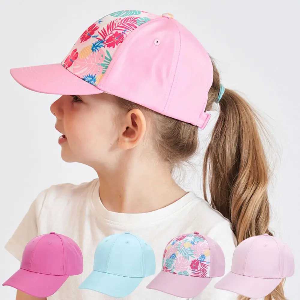 Hot High Ponytail Kids Hat Baseball Cap For Girls Boys Travel Sun Hat Adjustable Children Peaked Caps Hollow Back Ponytail CapsW251027