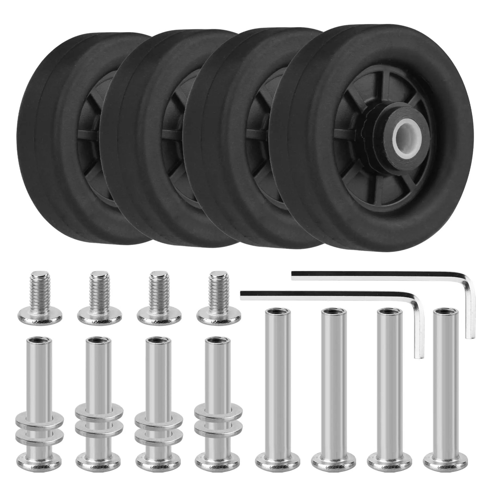 4Pcs Black Luggage Replacement Wheels Suitcase Repair Wheel Part wh Screw Mute Travel Trolley Case Replacement 5cm Axles Caster 251027