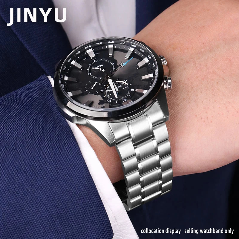 For Seiko Curved End Stainless Steel Strap Men 20mm 22mm High Quality Metal Watchband Watch Chain Bracelet 251027w