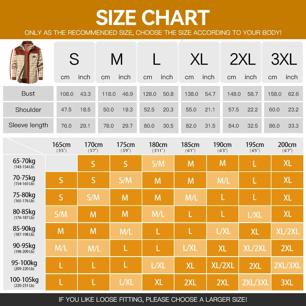 Mens Jackets Winter Windproof Warm Casual Bomber Coat Plaid Sherpa Lined Flannel Outdoor Classic Jacket Men US Size 251023