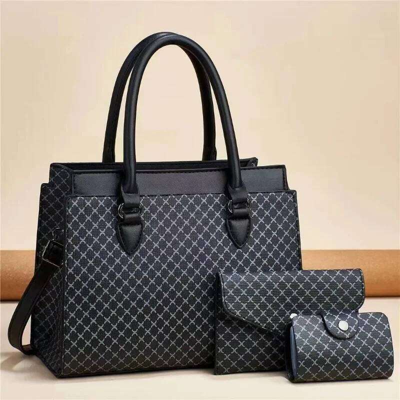 Fashionable New Women's Handbag with Large Capacity Color Blocking Shoulder Classic Retro Crossbody Commuting Tote Bag