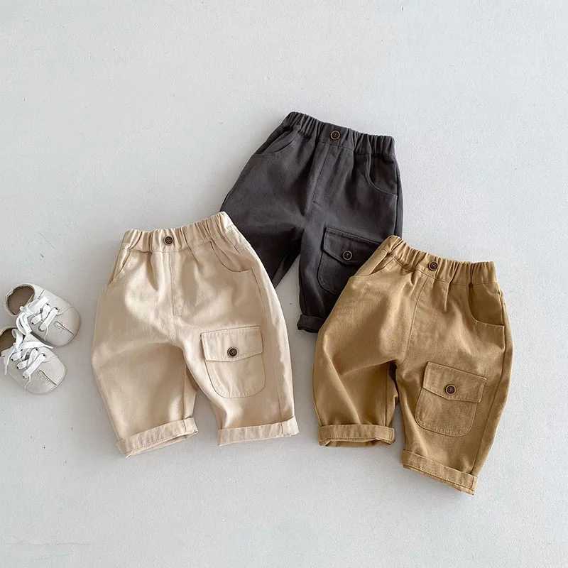 kids Casual Pants 05T Children Girls Cute Solid Color Loose Trousers Boys Thin Style Cargo PantsT251027