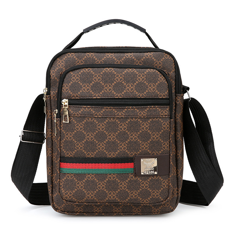 Designer luxury Fashionable Printed Men's Single Shoulder Bag, Light Luxury Texture, Versatile Commuter Handbag, Multi-layer Casual Simple Crossb