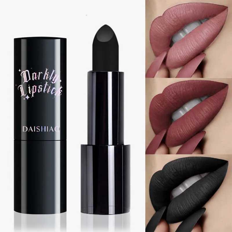 Halloween Dark Night Lipstick Waterproof and Longlasting Black Dark Purple Matte Lipstick Makeup Lip Cosmetics W251027