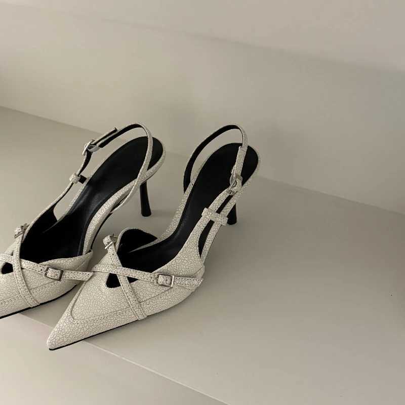 2025 New Womens Sandals Trendy Buckle Designer Summer Elegant Pointed Toe Pumps High Heels Outdoor Banquet Slingback ShoesXJ251027