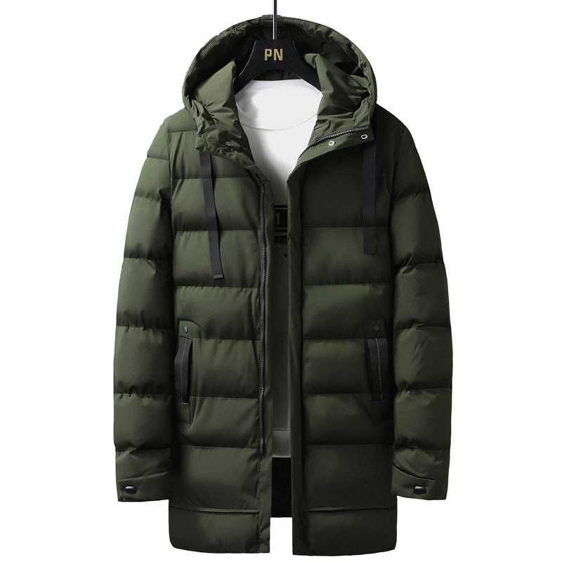 Puffer Jacket Men Thick Warm Winter Jackets Hooded Long Coats Fashion Casual Cotton Padded Parkas Man Outwear Clothing TopT251107