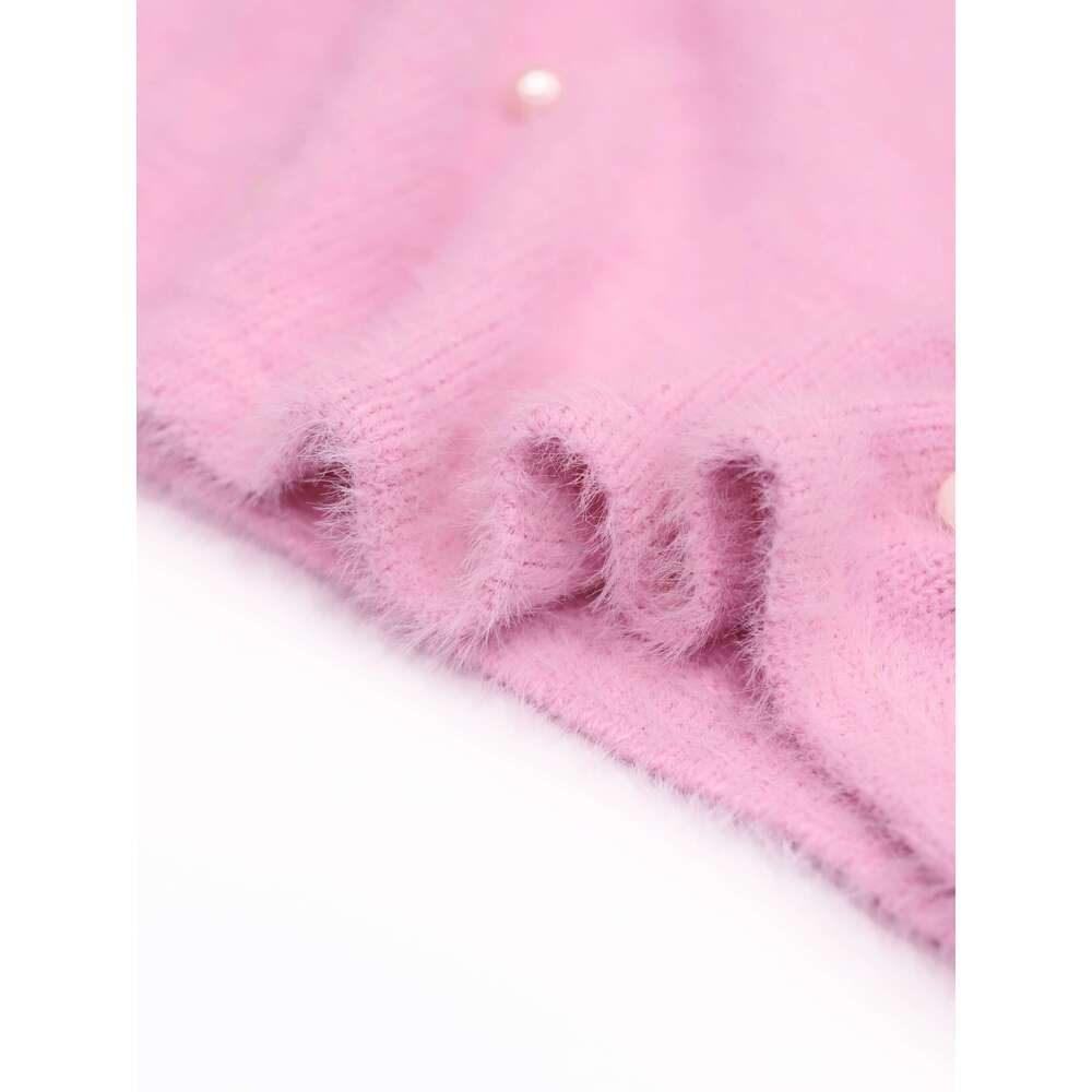 Women's Elegant Off-Shoulder Long Sleeve Beaded Top - Embellished Slim Fit Blouse, Soft Pink Solid Color For Spring/Fall, Versatile Casual To For