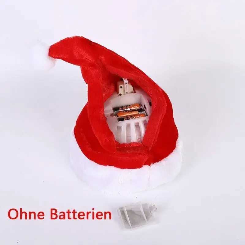 1pc Musical Dance Christmas Santa Hat Singing Dancing Moving Electric Patchwork Hat Plush Adult Hat Winter Warm Xmas Party GiftsW251027