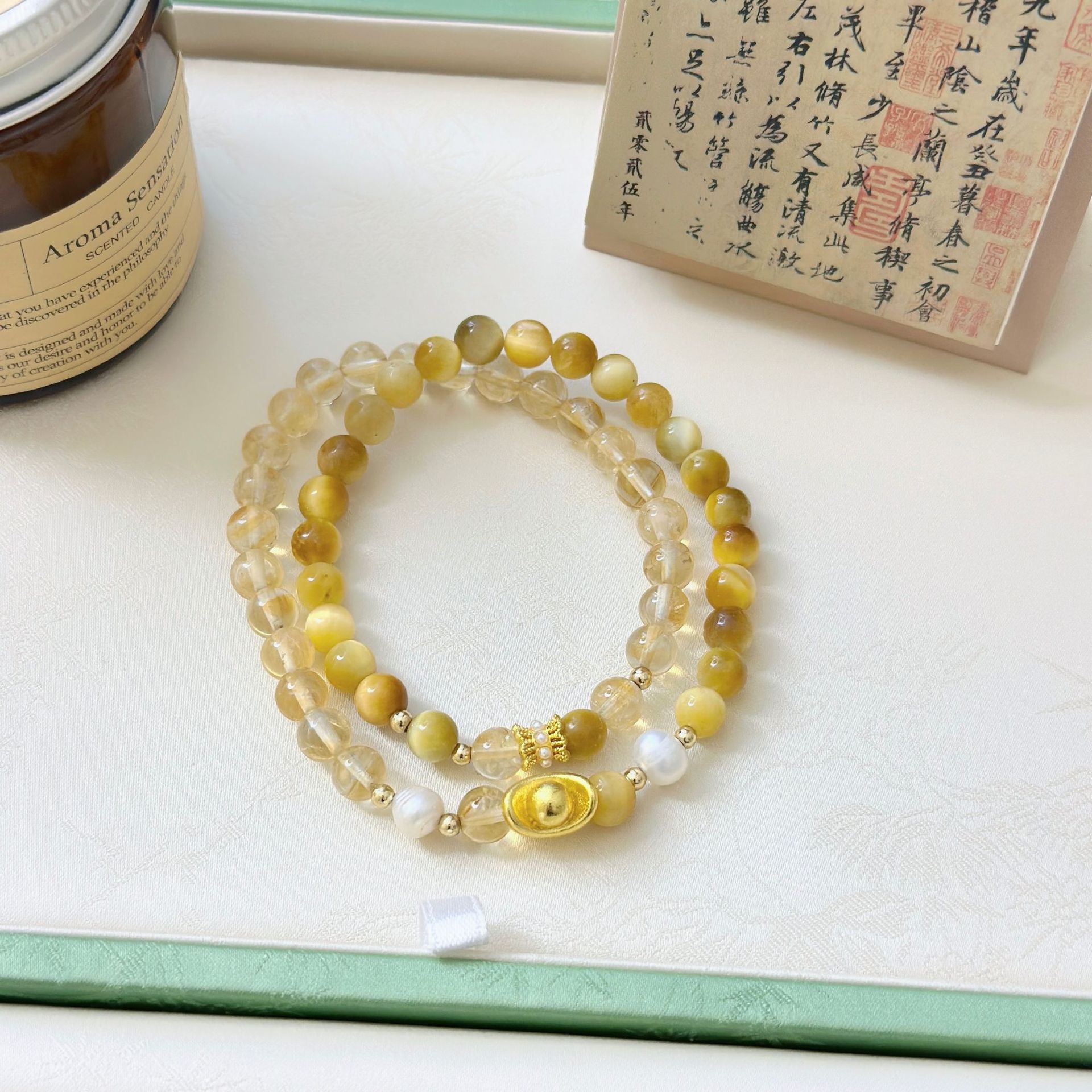 Natural Yellow Tiger Eye Stone Beads Handmade Bracelet - Traditional Feng Shui Charm