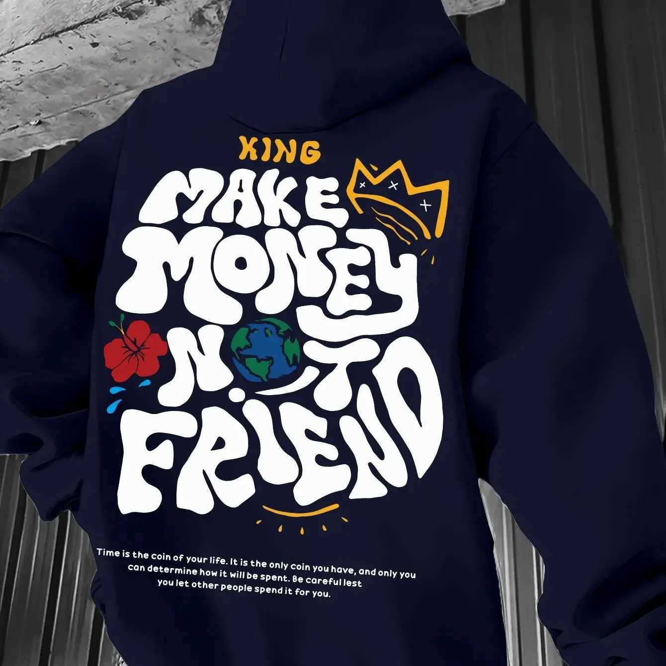 2025 Mens Casual Hoodie SpringAutumn Fashion Geometric Pattern Knit Fabric Regular Fit Polyester Stretchy Crew Neck W251027