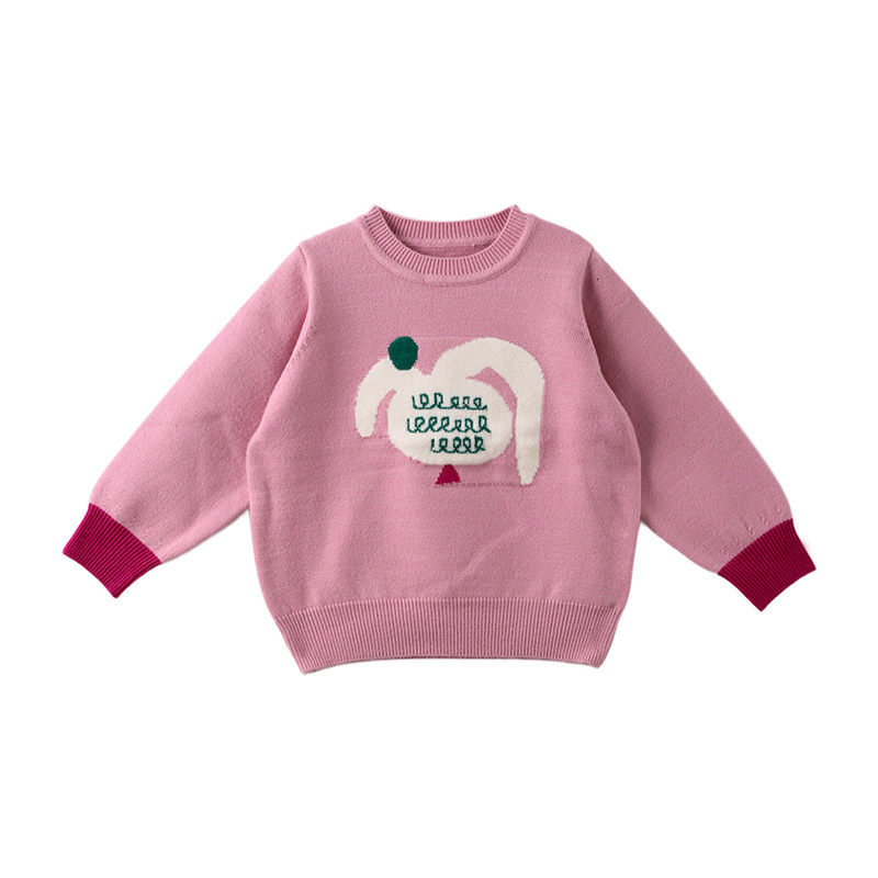 New hot selling designer children's clothing, girls' sweaters, fashionable cartoon patterns, casual children's knitwear