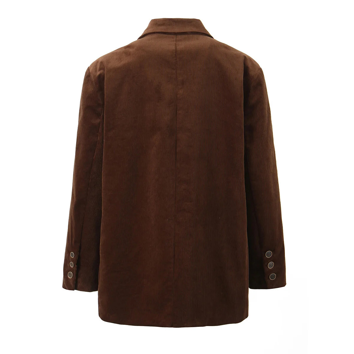 Maillard Style Coffee Notched Corduroy Blazer High Waist Front Slit Package Hips Skirt Suits 2 Pieces 1 Set 251023