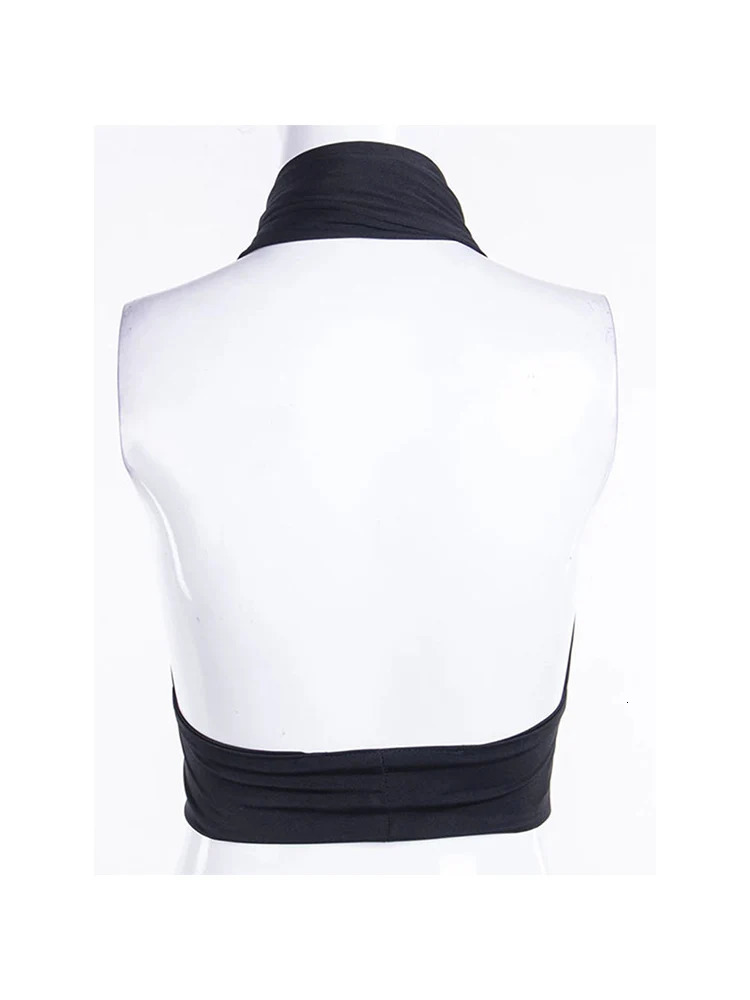 Women Strappy Cross Over Front Cut Out Halter Neck Sleeveless Backless Crop Top Bandage Vest Summer Sexy Tops Woman Clothes SXL 251027