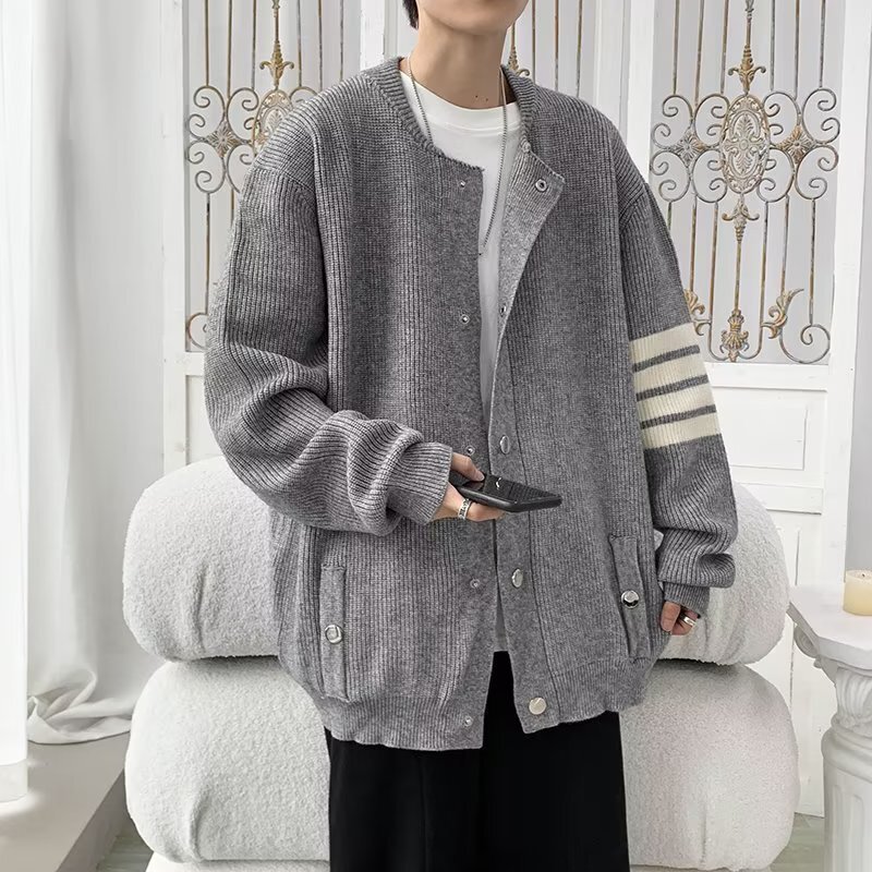 Japanese And Korean Style Sweater Simple Autumn Winter Jacket Men's Trendy Designer Sweater Brand Design Loose Casual Versatile Cardigan Baseball