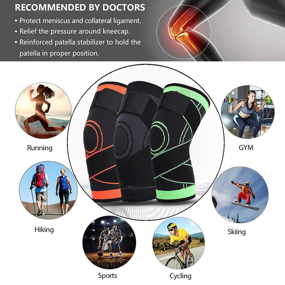 12PCS Sport Knee Support Compression Sleeves Joint Pain Arthritis Relief Running Fitness Elastic Wrap Brace Knee Pad Men Women 251023