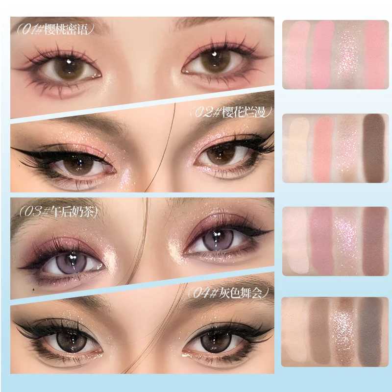 4 Colors Eye Shadow Palette Mini Portable Matte Glitter Eyeshadow Pink Earth Color Eye Shadow Pigments Professional Makeup PaletXJ251027