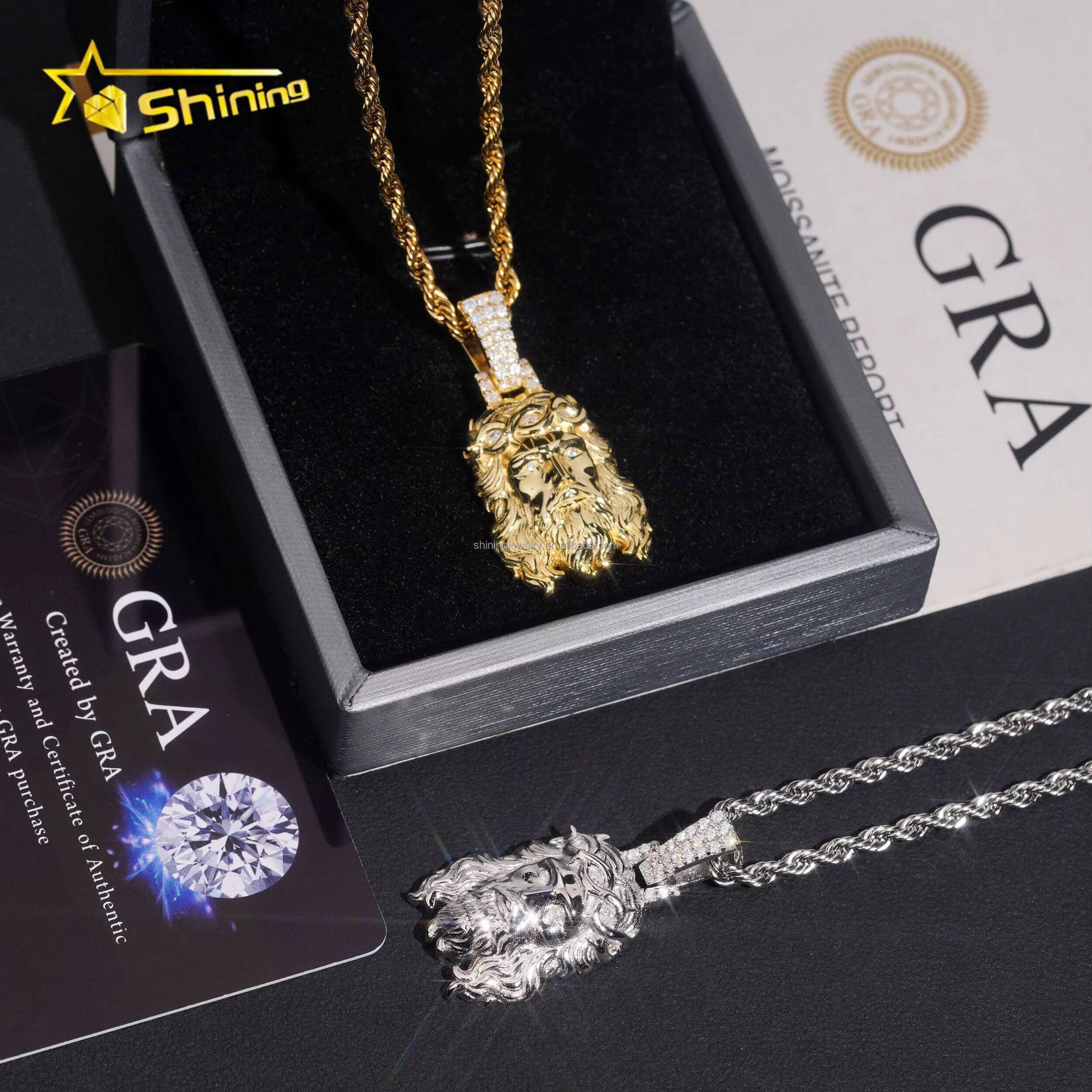 Pass Diamond Tester Wholesale Price Jewelry Hip Hop Iced Out VVS1 Moissanite Diamond S925 Silver Religious Jesus Pendant