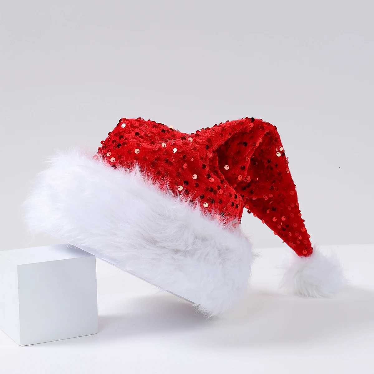 Christmas Sequin Santa Hat Merry Christmas Decoration for Home 2025 Cristmas Xmas Hat Ornament Navidad Natal Happy New Year GiftW251027