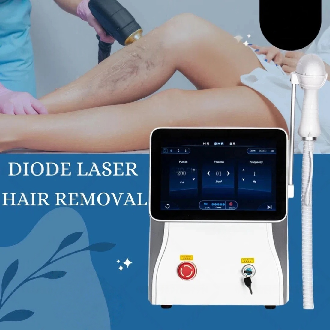 808nm 755nm 1064nm 3500W Semiconductor Laser Hair Removal Machine Alexander Permanent Cooling Painless Suitable for home and beauty salon