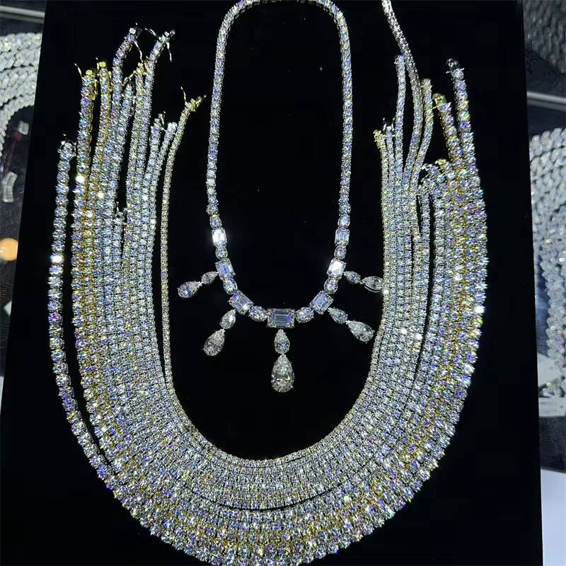 Drop Shipping GRA Certificated Sterling Silver Tennis Bracelet 2mm 3mm 4mm 5mm 65mm Vvs Moissanite Tennis Chain Necklace