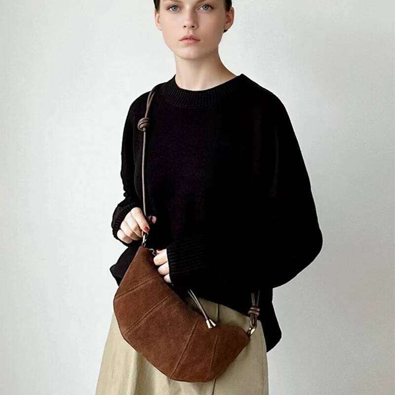 Designer Luxury Women Cowhide Genuine Leather Handbag Female Crossbody Designer Shoulder Bags Ladies Casual Retro Bull Horn Bag For Lady