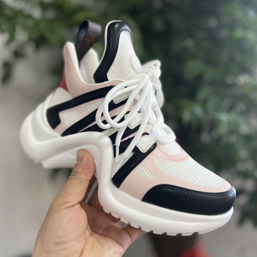 Free shipping Designer Color-Block Chunky Sneakers with Mesh Detail Daily Occasion Wear Fashion Stylish Versatile Trendy Shoes