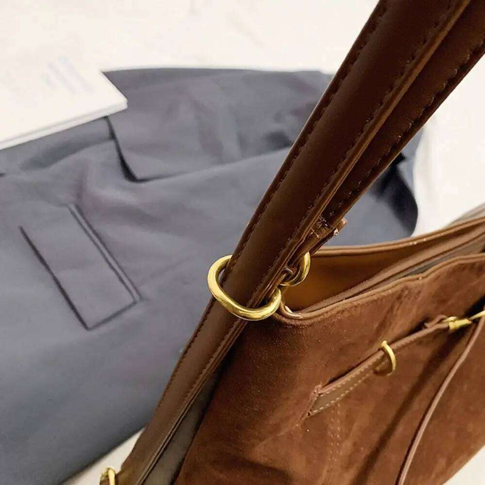 Waterproof Large Capacity Suede Shoulder Solid Color Korean Style Ladies Crossbody Handbag Fashion Hobo Bag Shopping