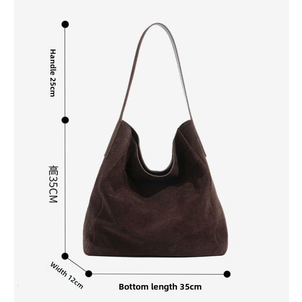 Customized for Individuals Large Capacity Winter Tote High Class Matte Suede Wool Women Handbag Coffee Kakhi Travel Shoulder Bag