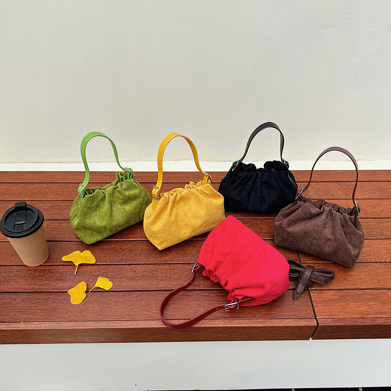 Free shipping designer bag Pleated Cloud Bag New Matte Dumpling Bag Suede Single Shoulder Handbag Crossbody Bag