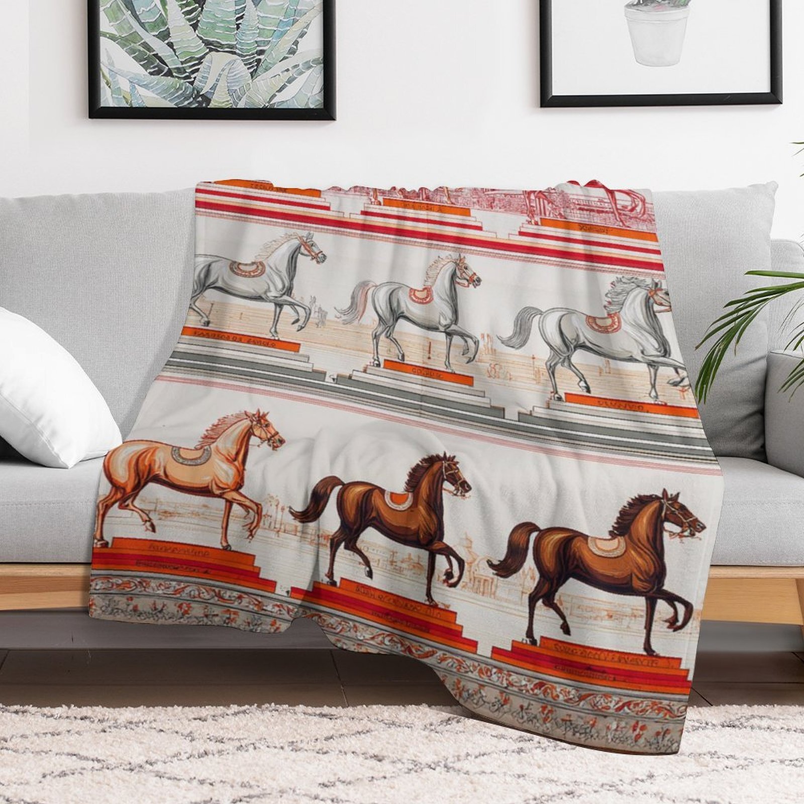 Custom H Designer Horse blanket blanket throw cashmere vibration blanket copert Home Travel Throw Summer Air Conditioner Beach home bedding blankets t