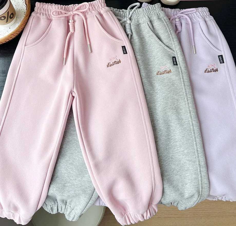 Baby Girls Autumn Sweatpants Drawstring Letter Embroidery Toddler Girls Sport Pants Simple Solid Color Kids Baby Girls PantsT251027