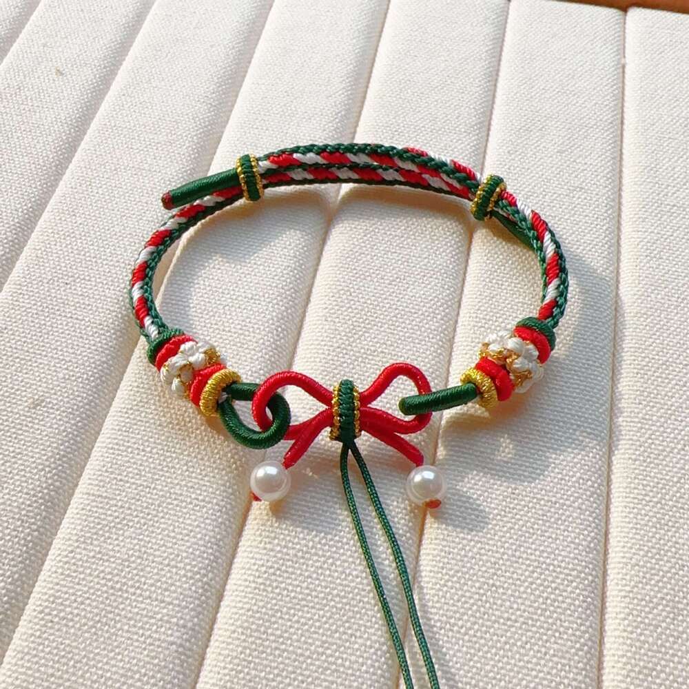 Hand Rope Braided Bracelet Same Style Bowknot Fugitive Princess Christmas Tree Snowflake Diy