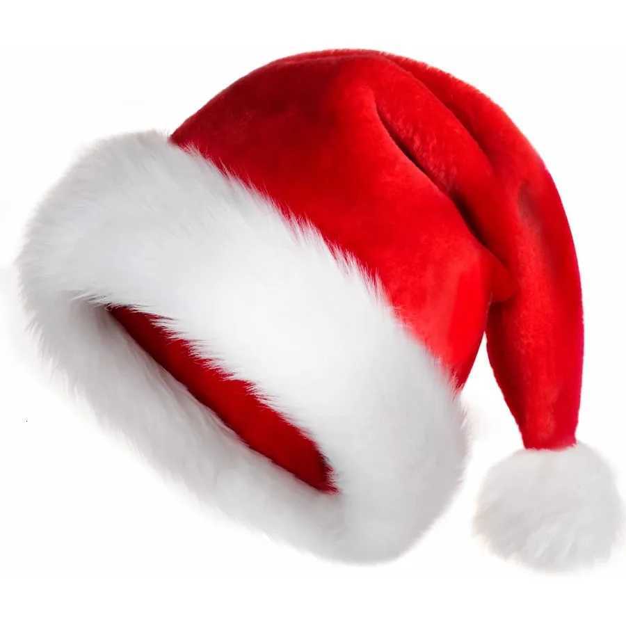 JUANANIUG Christmas Santa Hat Adult Xmas Holiday Hat for Women Men Extra Thicken Classic Fur for Festive Holiday Party SuppliesW251027